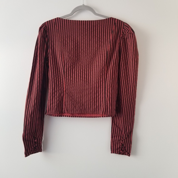 Free People Caroline stripe long sleeve top size M - Picture 5 of 11